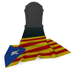 Image showing gravestone and flag of catalonia - 3d rendering