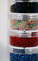 Image showing Tubs of Seed Beads