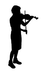 Image showing Female playing violin