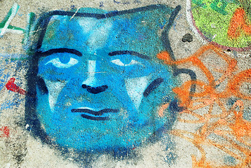 Image showing Blue Face Graffiti