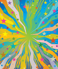 Image showing Celebratory burst background with stars