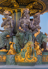 Image showing Fountain at Place de la Concorde in Paris France 