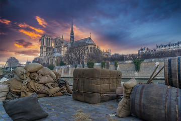 Image showing Old Paris docks