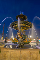 Image showing Fountain at Place de la Concorde in Paris France 