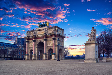 Image showing Arc de Triomphe at the Place du Carrousel in Paris 