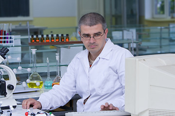 Image showing Researcher at his workplace