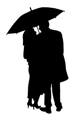 Image showing Couple under an umbrella