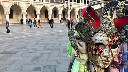 Image showing Doge\'s Palace and Masks at San Marco square, Venice, Italy