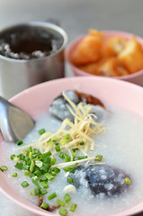Image showing Century egg congee , chinese food