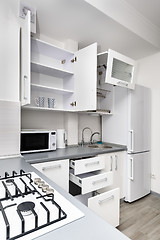 Image showing Modern white kitchen