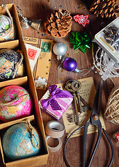 Image showing Gifts and christmas ornaments