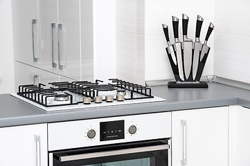 Image showing Modern white kitchen