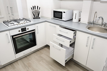 Image showing Modern white kitchen