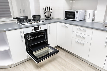 Image showing Modern white kitchen