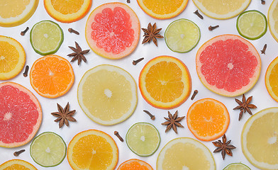 Image showing Background with citrus fruit slices