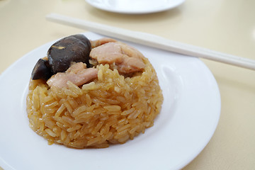 Image showing Steamed glutinous rice with chicken