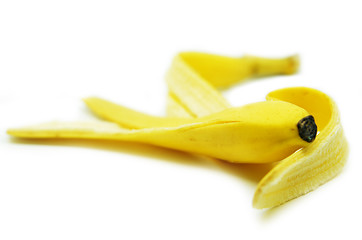 Image showing Peeled yellow banana skin