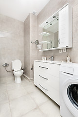 Image showing Modern white bathroom interior