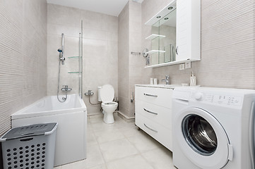 Image showing Modern white bathroom interior