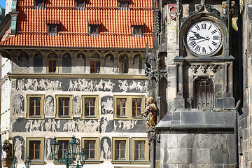 Image showing The Prague old City Hall and Astronomical clock Orloj at Old Tow