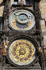 Image showing Astronomical clock Orloj at Old Town Square in Prague, Czech Rep