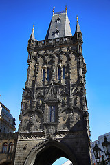 Image showing The Powder Tower is a high medieval Gothic tower in Prague, Czec