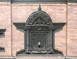 Image showing Traditonal Nepalese woodwork window