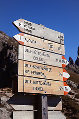 Image showing Singpost in the Dolomites