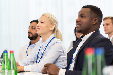 Image showing happy business team at international conference