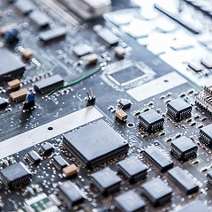 Image showing Close up of electronic circuit board.