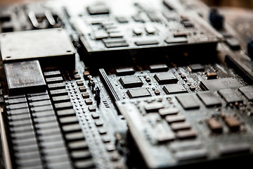 Image showing Close up of electronic circuit board.