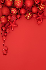 Image showing Christmas Red Bauble Background