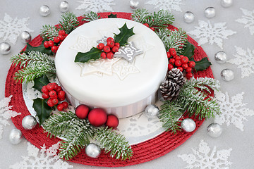 Image showing Iced Christmas Cake