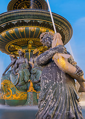 Image showing Fountain at Place de la Concorde in Paris France 