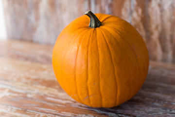 Image showing ripe pumpkin on wooden table