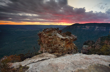 Image showing Valley views after sunset from Boars Head Rock