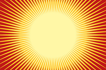 Image showing Orange yellow pop art sun background