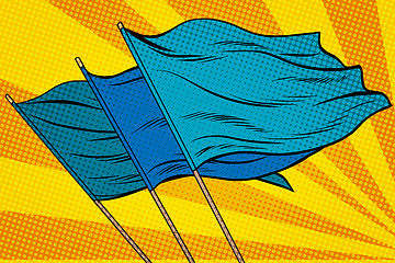 Image showing blue flag pop art background