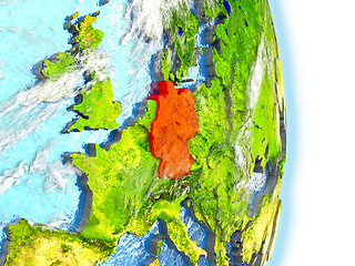 Image showing Germany in red on Earth