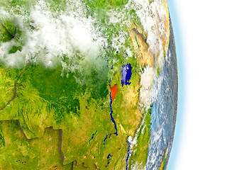 Image showing Burundi in red on Earth