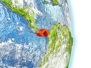 Image showing Panama in red on Earth