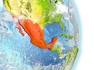 Image showing Mexico in red on Earth