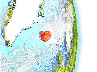 Image showing Iceland in red on Earth