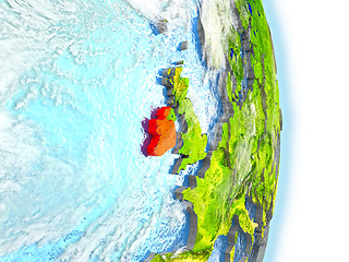 Image showing Ireland in red on Earth