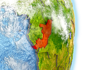 Image showing Congo in red on Earth