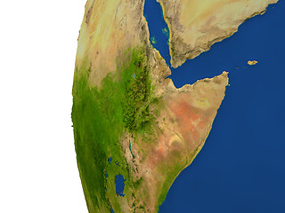 Image showing Ethiopia on globe