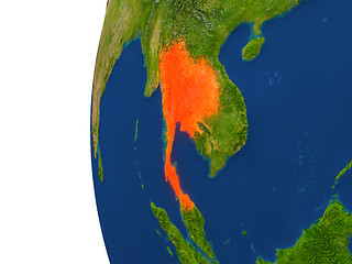 Image showing Thailand on globe