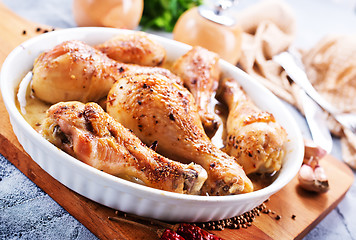 Image showing baked chicken legs