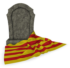 Image showing gravestone and flag of catalonia - 3d rendering