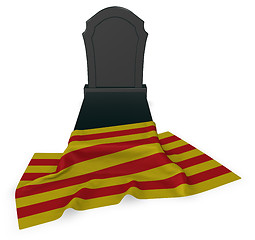 Image showing gravestone and flag of catalonia - 3d rendering
